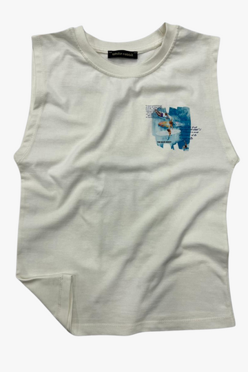 Printed Cut T-Shirt Kids – Off White