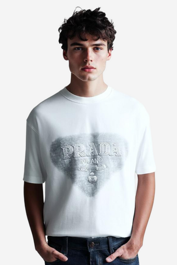 Printed Mens Short Sleeve T-shirt - White