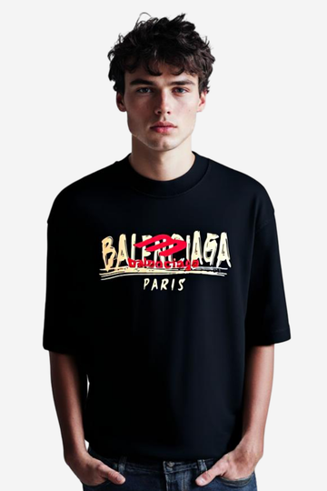 Comfy Printed Black T-Shirt
