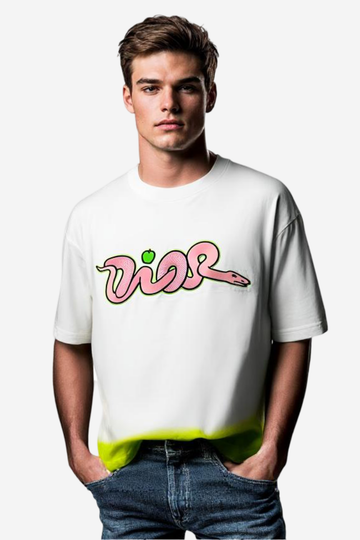 "Dior"Comfy Printed White T-Shirt