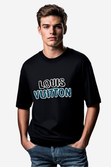 Black T-shirt with embroidery on the chest