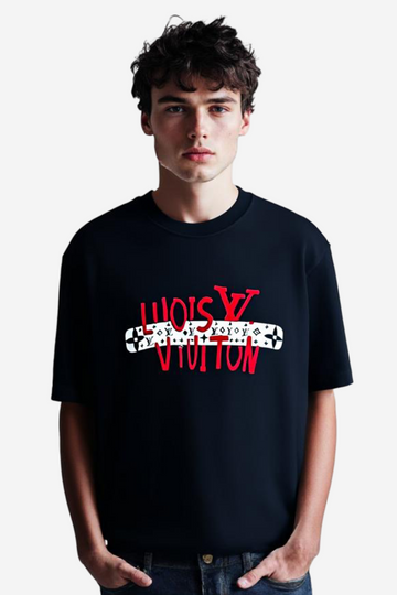 Graphic Logo T-Shirt – Black Cotton Crewneck