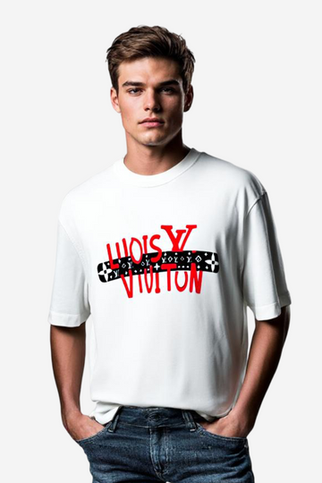 Graphic Logo T-Shirt – White Cotton Crewneck