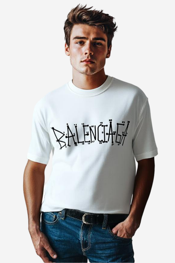 Distressed Logo Graphic White T-Shirt