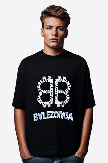 "BALENCIAGA"Comfy Printed Black T-Shirt