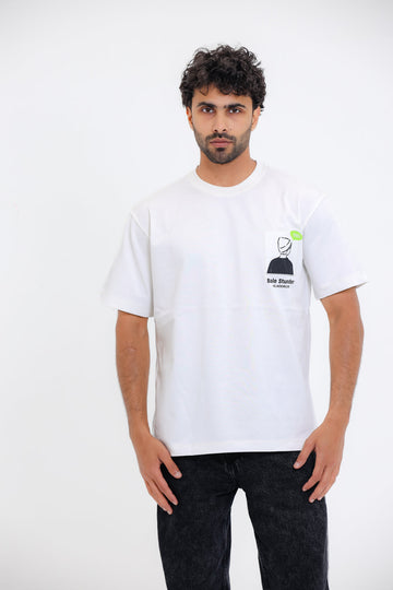 "Bale Stunder" Printed White T-Shirt - White