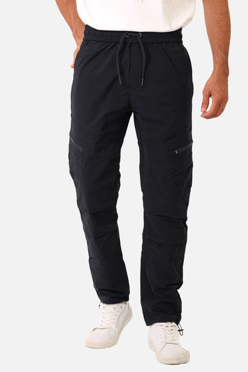 Slip On Plain Black Practical Joggers