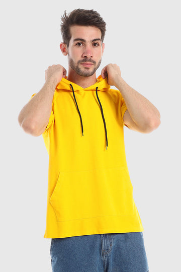 Stitched Chest Logo Pique Patterned Polo Shirt – Yellow