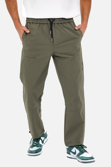Slip On Plain Olive Practical Joggers
