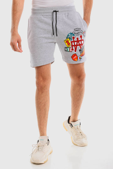 Front Patch Slip On Cotton Short