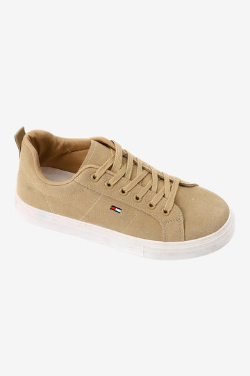 Buff Beige Elegant Suede Sneakers