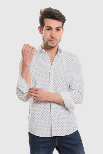 Buttons Down Pineapple Long Sleeves Shirt – White