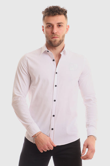 Buttons Down Pineapple Long Sleeves Shirt – White