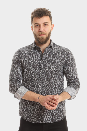 Buttons Down Pineapple Long Sleeves Shirt – Grey