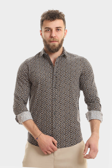 Buttons Down Pineapple Long Sleeves Shirt - Yellow