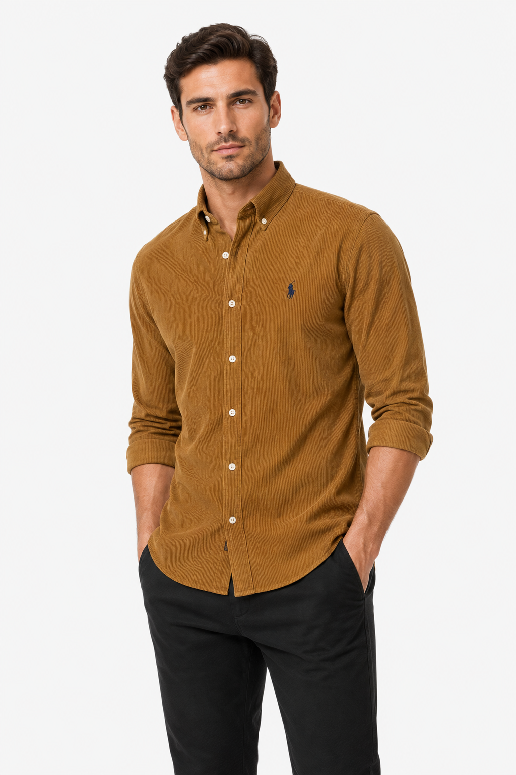 “Slim Fit Caffe Cotton Shirt for Men”-Polo