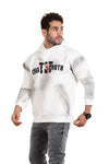 White With Touch Of White Casual Hoodie