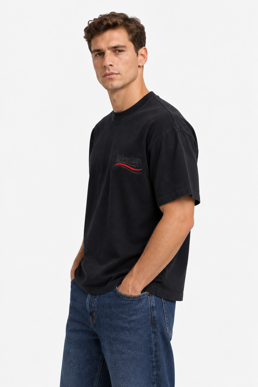 T-Shirt Balenciaga with Embroidered Logo – Soft & Comfortable For Men