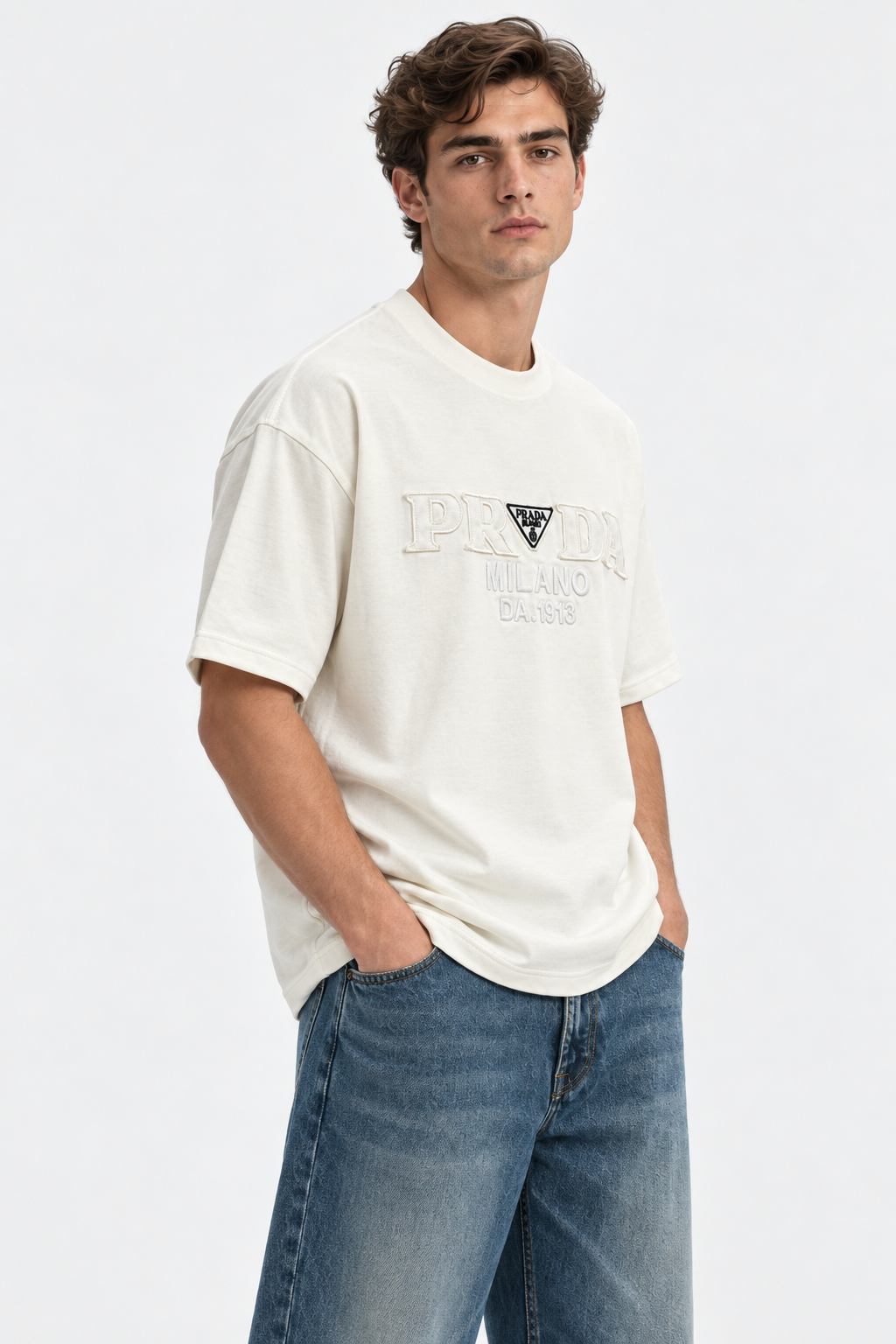 T-Shirt PRADA Minimal details that add a modern touch to your outfit For Men.