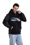 Front Zipper Winter Zip Through Sweatshirt – Black