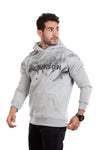 Front Printed Hoodie Grey With Touch Of White