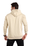 Trendy Printed Beige Hoodie