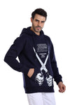 Trendy Printed navy Blue Hoodie