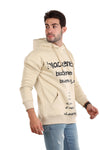 Trendy Printed Beige Hoodie