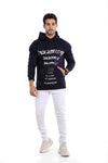 Trendy Printed Navy Blue Hoodie