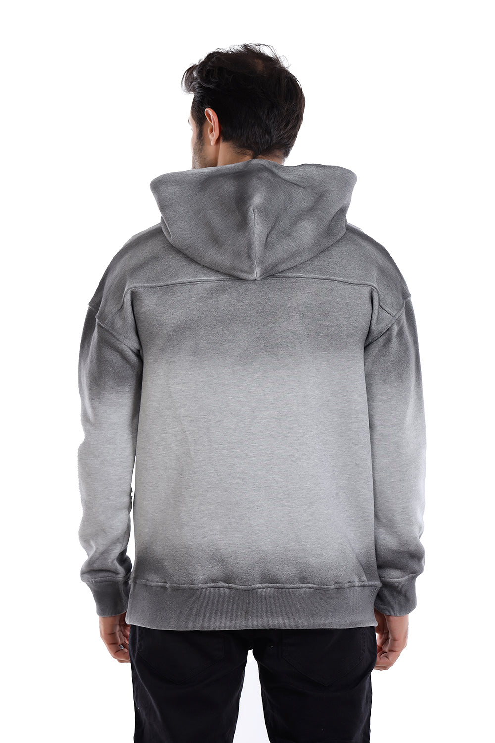 Gradient Black Fleeced Hoodie