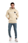 Slip On Printed Hoodie – Beige