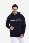 Slip On Printed Hoodie – Navy Blue