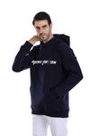 Slip On Printed Hoodie – Navy Blue