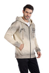 Beige Sandstone Zip-Up Sweatshirt