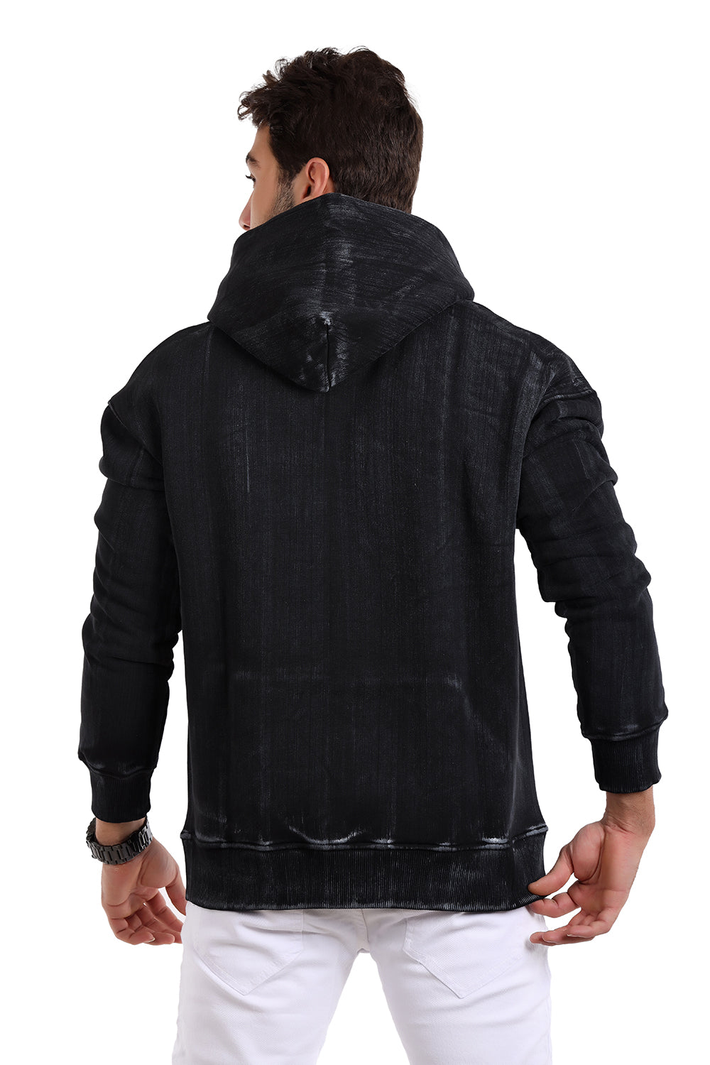 Urban Statement Hoodie Vintage Charcoal black