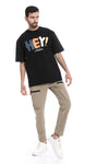 "Hey!" Printed Short Sleeves T-Shirt - Beige