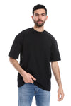 Prominent Pattern Short Sleeves Black T-Shirt