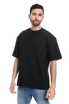 Prominent Pattern Short Sleeves Black T-Shirt