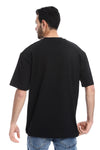 Prominent Pattern Short Sleeves Black T-Shirt