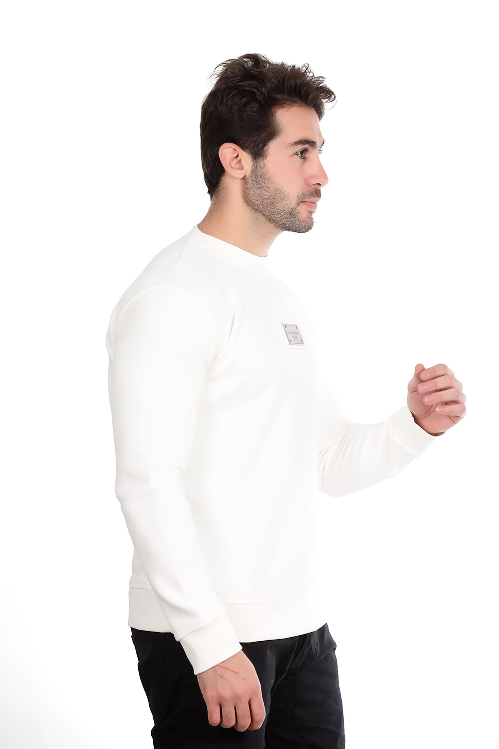 (DOLCE&GABBANA)Side Pocket Full Sleeves Sweatshirt – White