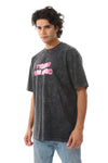 Tye-Die Heather Black Printed T-Shirt