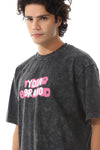 Tye-Die Heather Black Printed T-Shirt