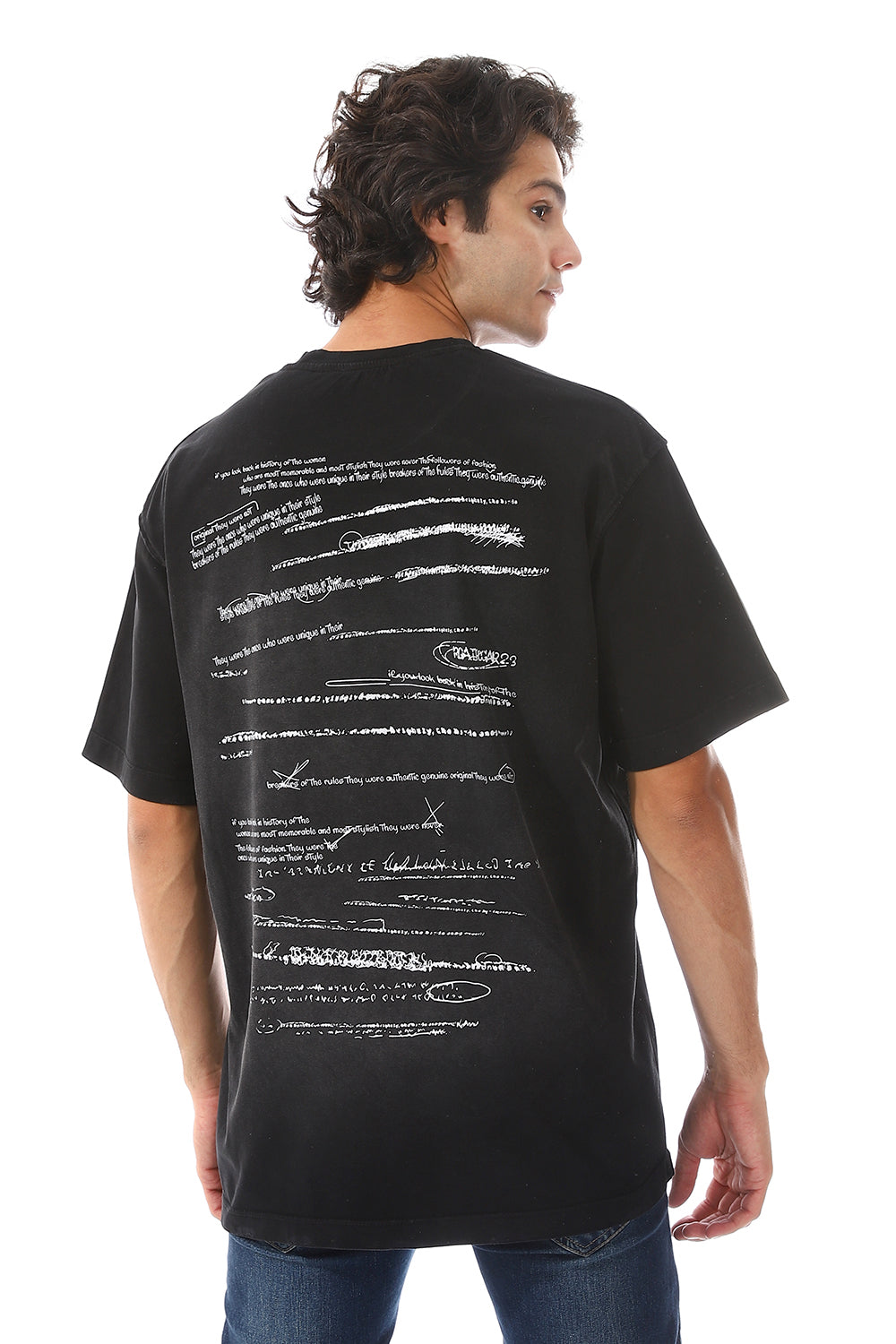 Russett Black Short Sleeves Printed T-Shirt