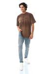 Russett Brown Short Sleeves Printed T-Shirt