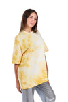 Slip On Oversized Cotton T-Shirt - Yellow & White