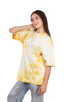 Slip On Oversized Cotton T-Shirt - Yellow & White