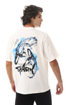 Shark Vibes White Printed T-Shirt