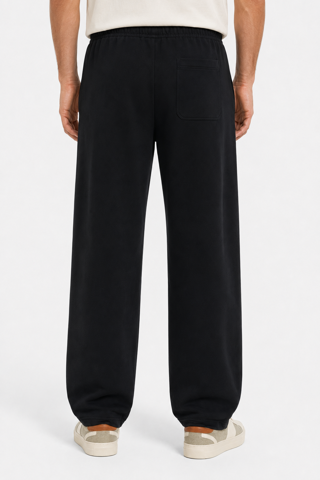 Men’s Casual Wide Leg Jogger Pants – Adjustable Drawstring -Black