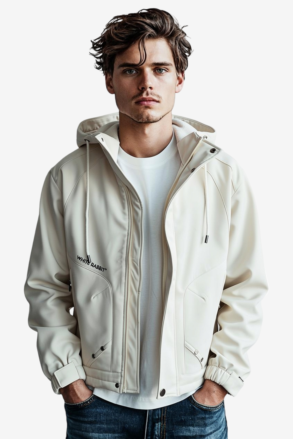 Men’s Softshell Water-Resistant Jacket – Full Zip Hooded Design