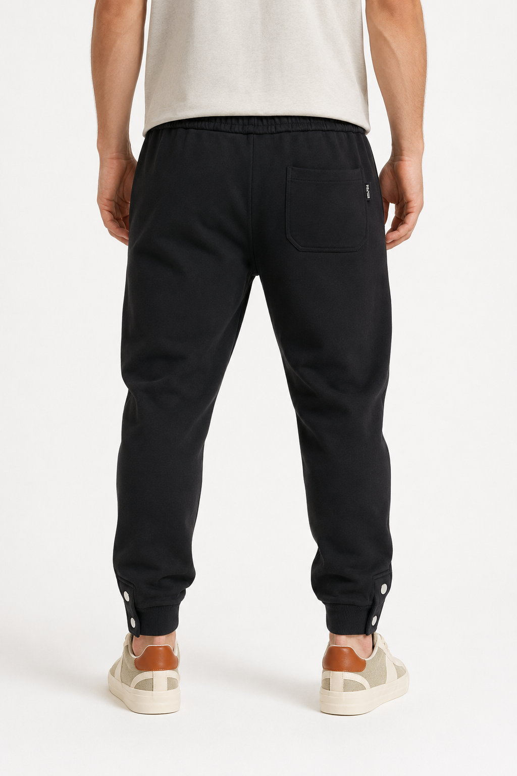 Men’s Casual Tapered Jogger Pants with Adjustable Drawstring – Black